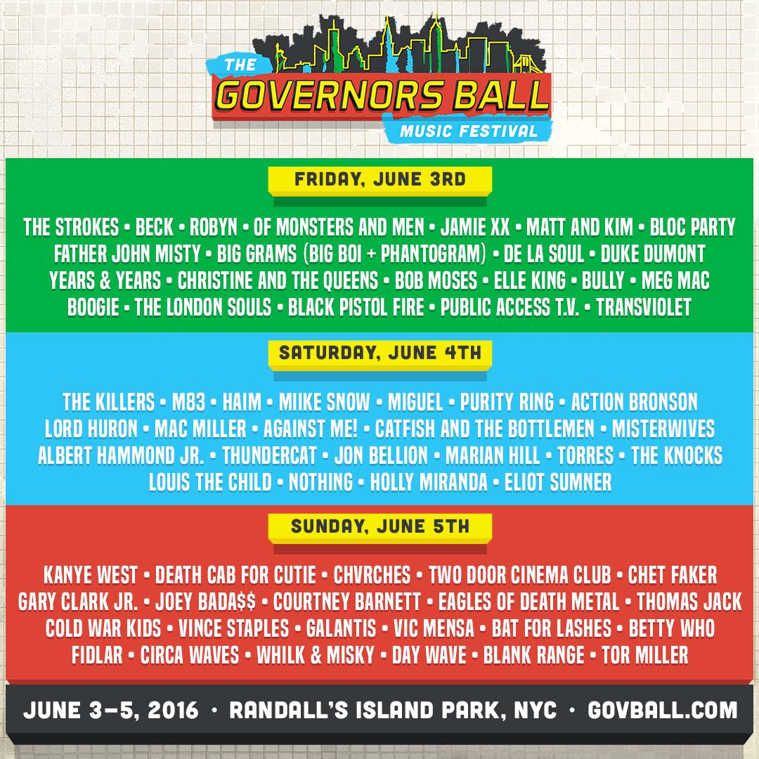 The Governor's Ball Releases Daily Lineup