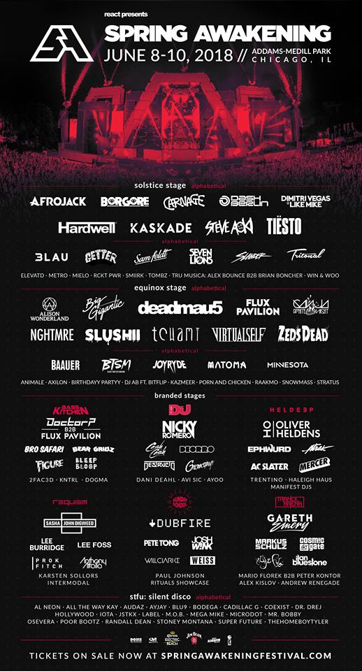 Spring Awakening Releases Complete Lineup & Single Day Tickets