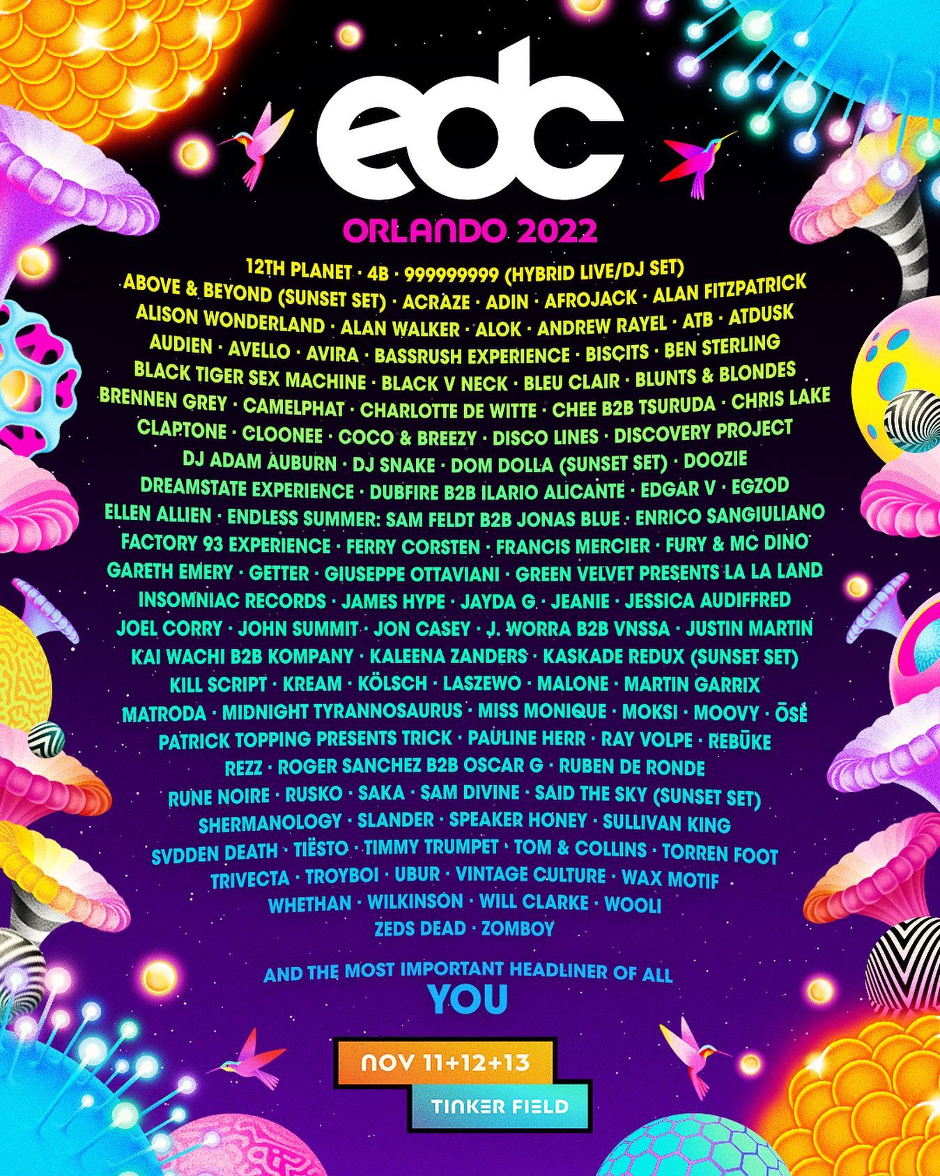 Insomniac Reveals Full Lineup For EDC Orlando 2022