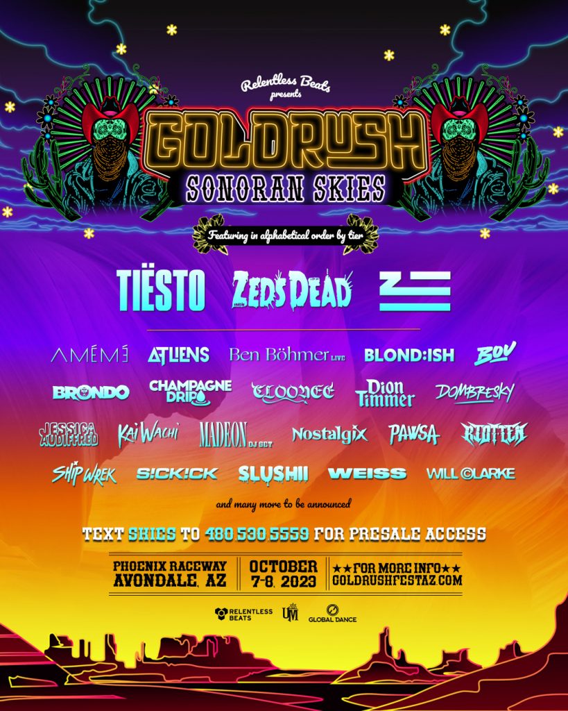 Tiesto, Zhu, and Zeds Dead Top Goldrush's 2023 Phase One Lineup